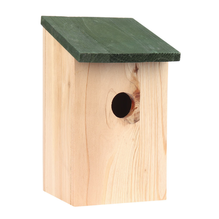 TRADITIONAL WOODEN BIRD NESTING BOX WOOD NEST HOUSE SMALL BIRDS BLUETIT ROBIN