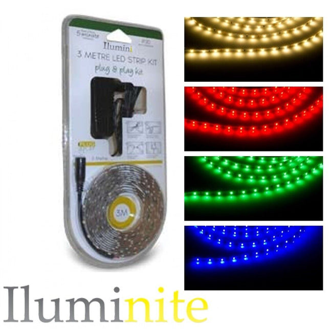 ILUMINITE BRANDED LED STRIP LIGHTS KIT IP20 NON 12V WATERPROOF POWER ADAPTOR