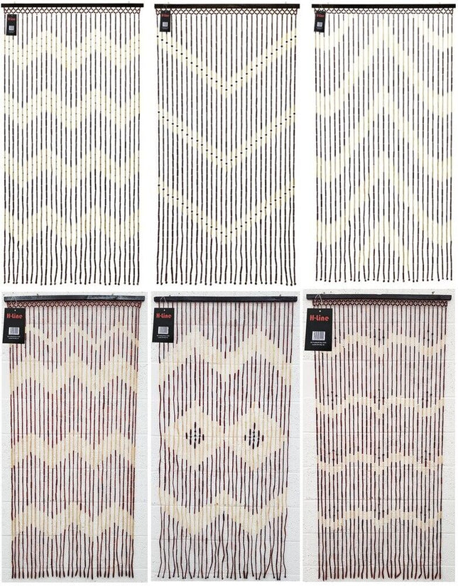 BEADED BAMBOO WOODEN DOOR CURTAIN SUMMER BLIND FLY CURTAIN SCREEN 180 X 90CM