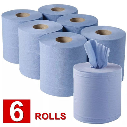 Centrefeed Blue Paper Rolls - pack of 6