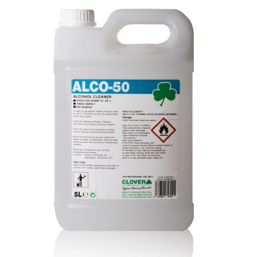 Clover Alco 50 Alcohol Based Food Safe Surface Cleaner 5L